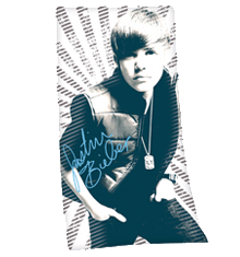JUSTIN BIEBER WHITE WITH PICTURE